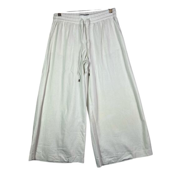 Chaps Pants Womens Size Small Linen Blend Wide Leg Cropped Trouser Loungewear - Picture 1 of 13